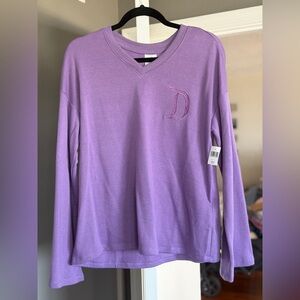 Lavender Disneyland V-neck Sweater with Embroidered D logo